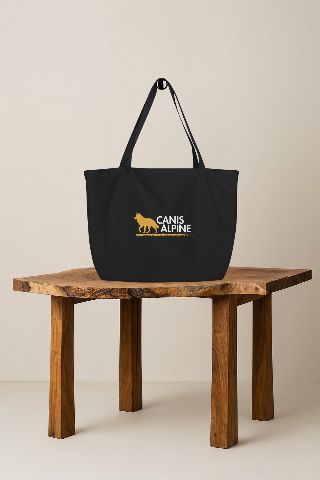 Large Canis Alpine Black Terra Tote Bag