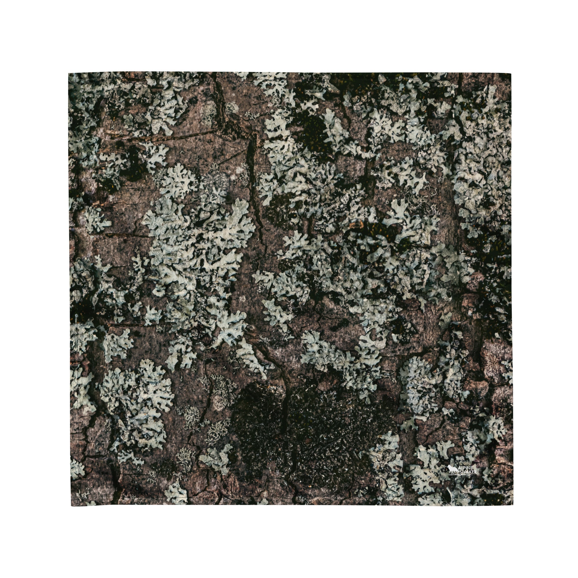 Camouflage print bandana made from lightweight, breathable recycled polyester with moisture-wicking fabric and UPF50+ protection.