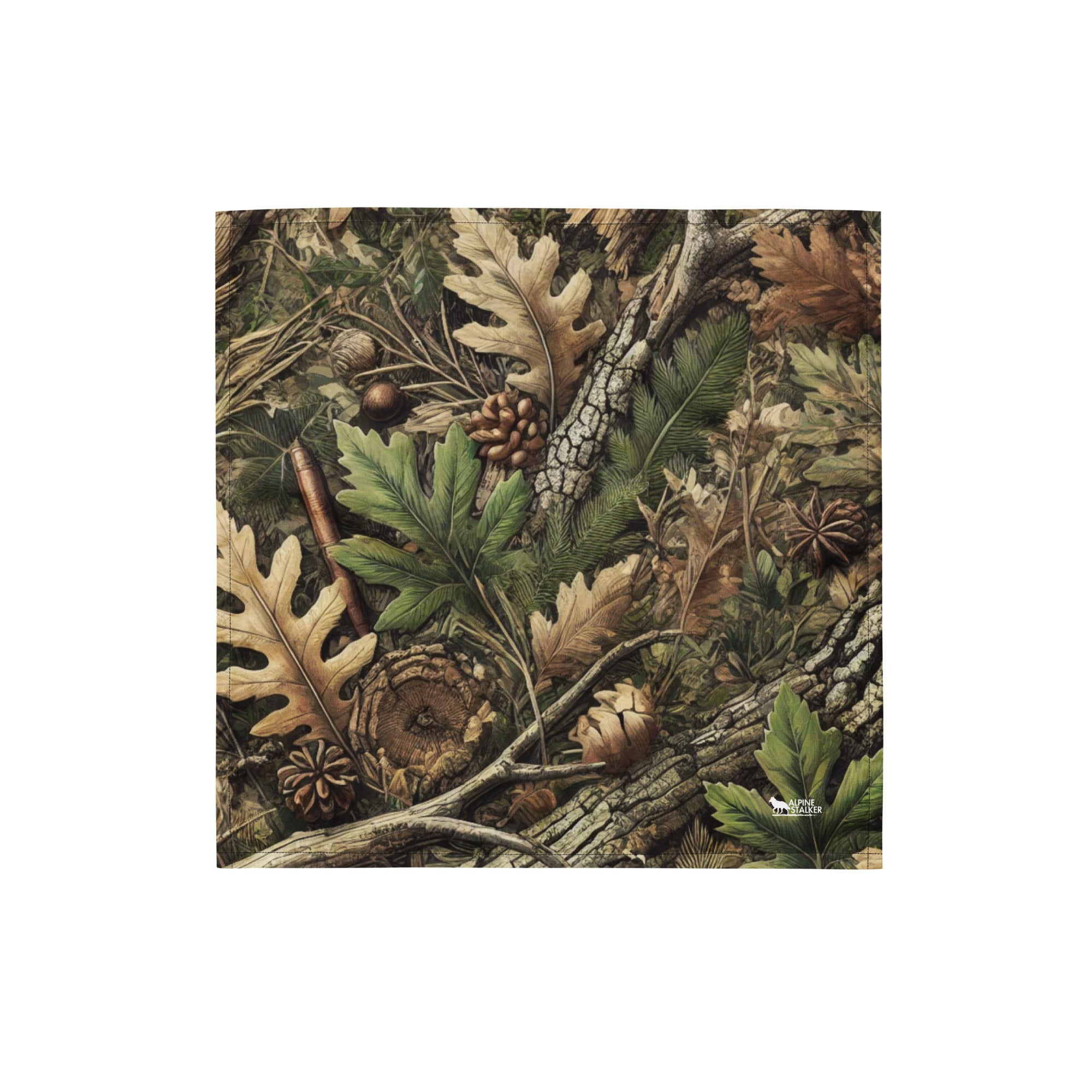 Camouflage print bandana made from lightweight, breathable recycled polyester with moisture-wicking fabric and UPF50+ protection.