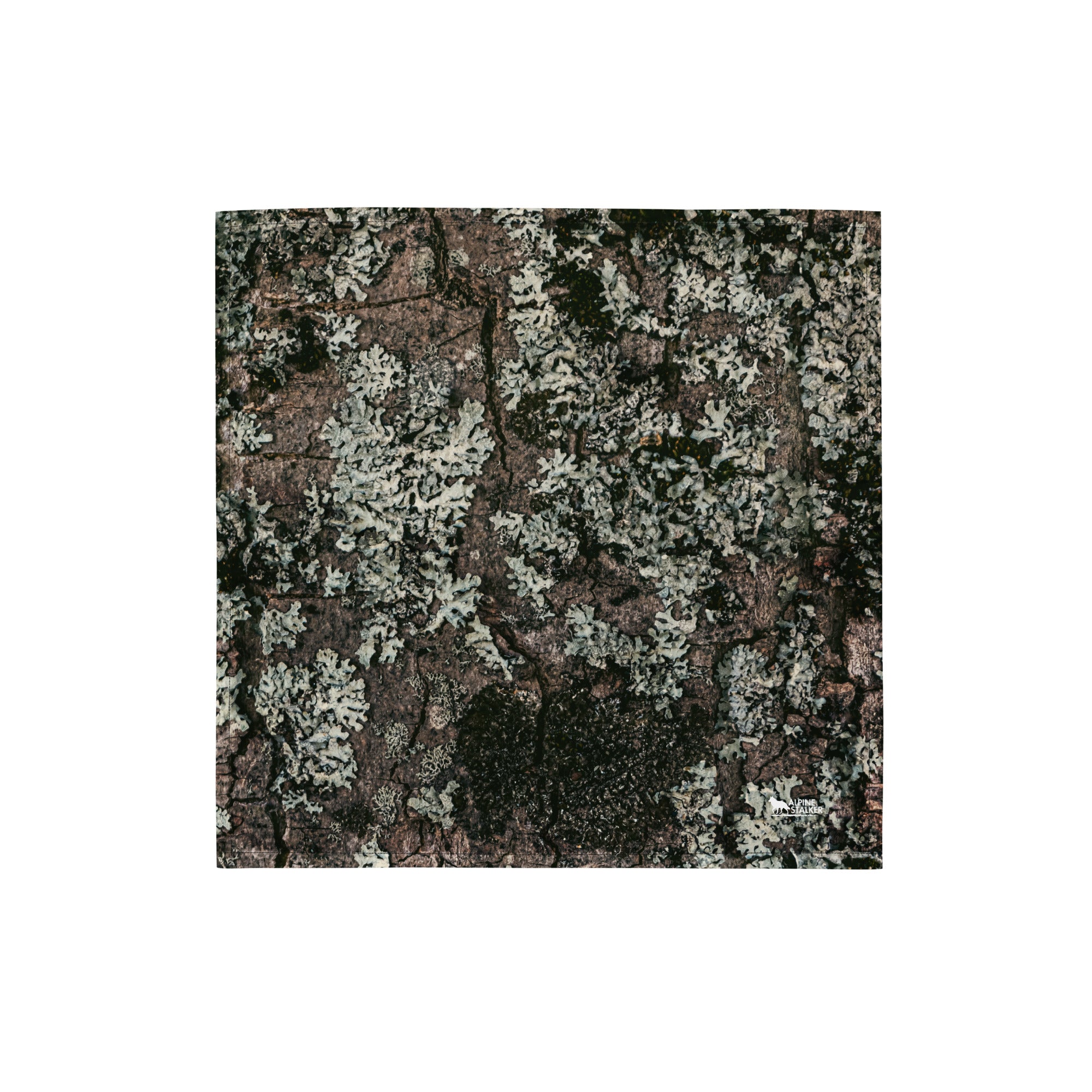 Camouflage print bandana made from lightweight, breathable recycled polyester with moisture-wicking fabric and UPF50+ protection.