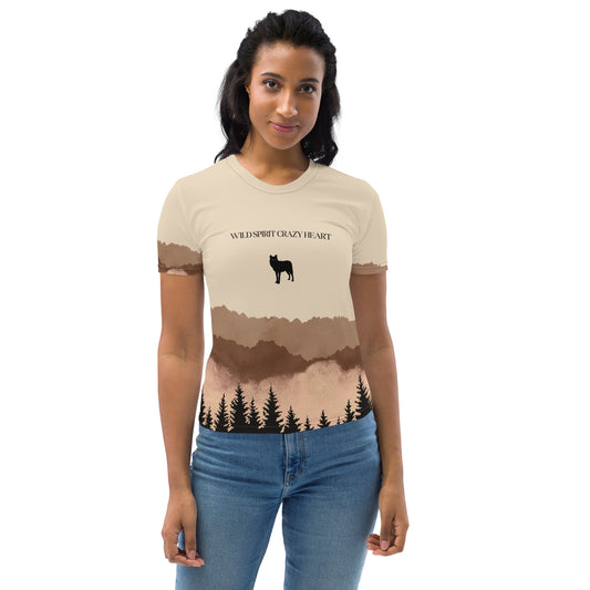 Wild Spirit Crazy Heart Feminae T-shirt