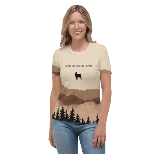 Wild Spirit Crazy Heart Feminae T-shirt