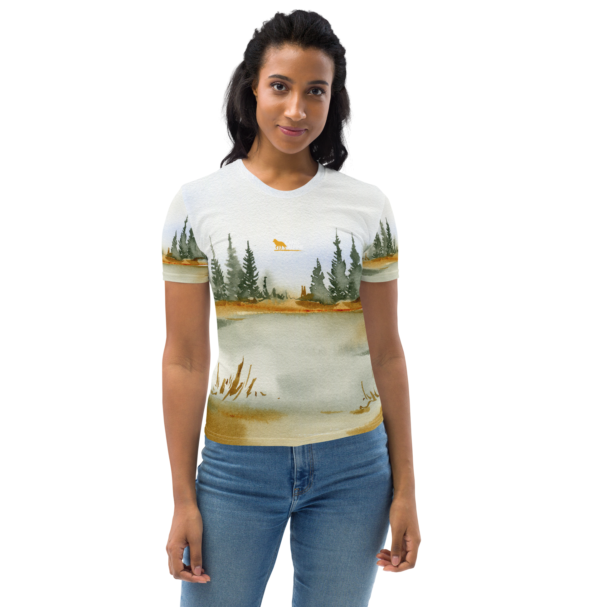 woman with nature inspired t-shirt