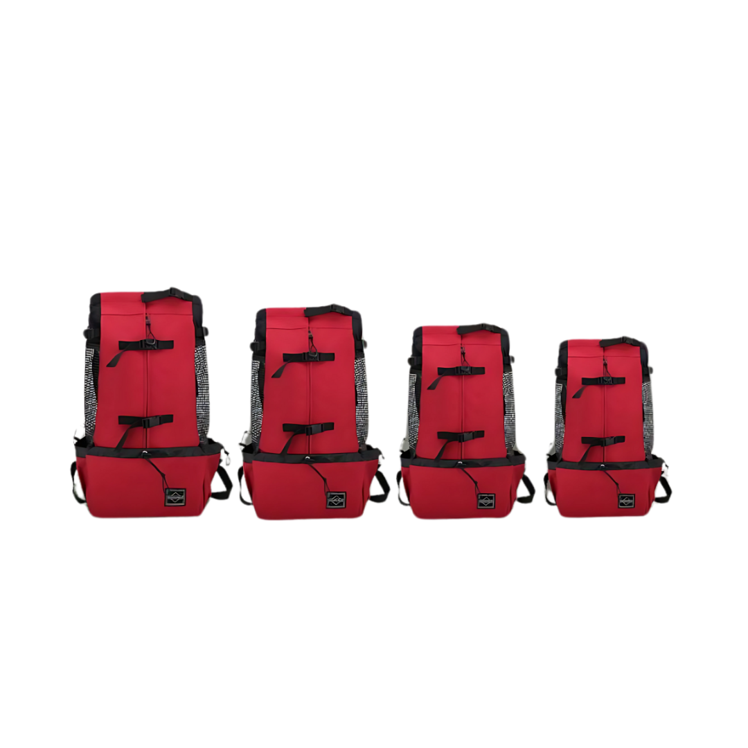 a set of 4 dog carrier backpacks in red