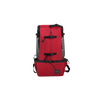 a front picture of a red dog carrier backpack